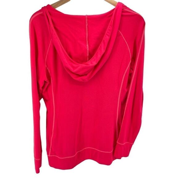 Apana Womens Active Sweatshirt Hooded Long Sleeve Pullover Stretch Pink Size XL - Picture 2 of 11